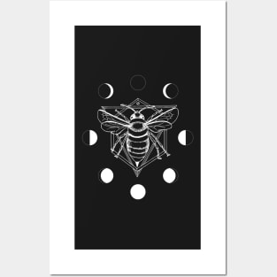 Moon Bee - White Posters and Art